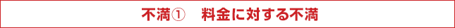 不満1　料金に対する不満