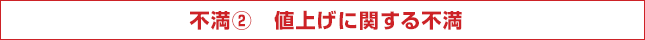 不満2　値上げに関する不満
