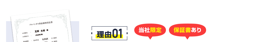 理由1　当社限定！保証書あり！