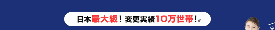 日本最大級！変更実績10万世帯！