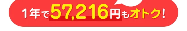 1年で57,216円もオトク！